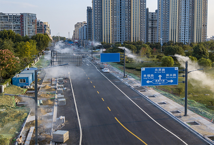 能照明還能降塵除霾 會噴霧的“路燈”智慧噴霧燈桿